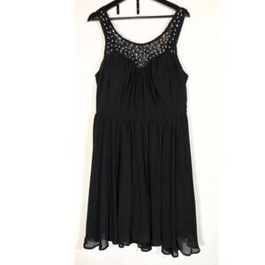 City Triangles Black Dress, Diamonds and Pearls Cocktail Prom 16 Chiffon Scoop